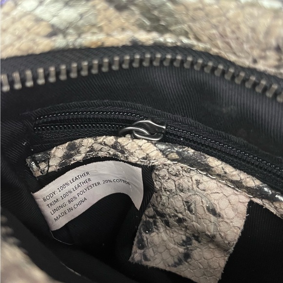 Ash Moxy Python Snakeskin Leather Studded Crossbody Bag - Picture 12 of 13